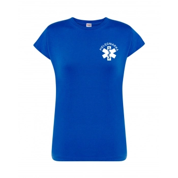 T-shirt -  pielęgniarka koszulka medyczna damska chabrowa